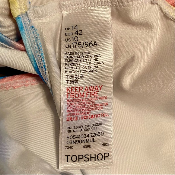 Topshop Tie Dye Side Lace Up Ribbed Scoop Neck Swimsuit Size 10 - NEW - Picture 8 of 10